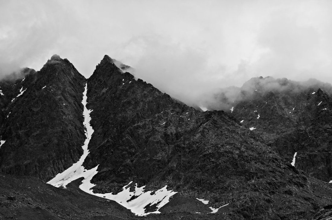 black and white mountain landscape photography
